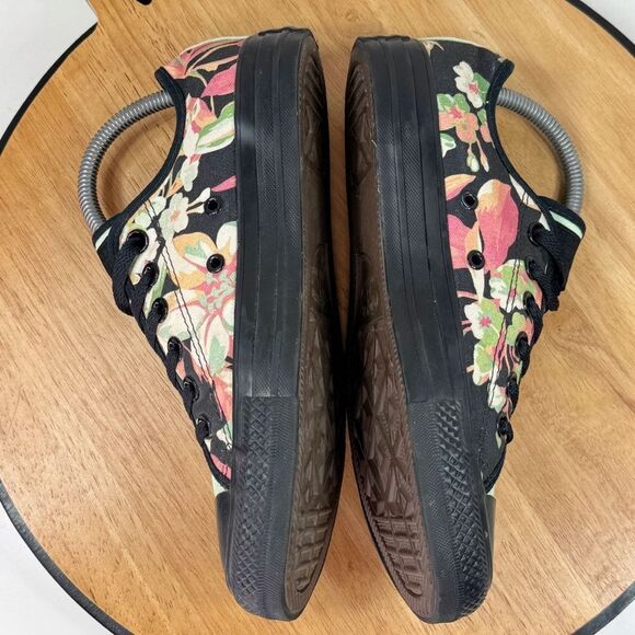 Converse Murrmiku Tropical Flower Print Low Top Sneakers Black Coral Green 7.5 - Picture 5 of 11